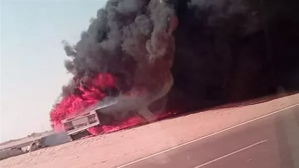 حريق سيارة نقل بالسويس