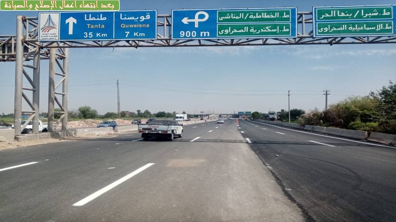 إعادة فتح حركة المرور باتجاه القاهرة/ الإسكندرية بكوبري بنها على النيل
